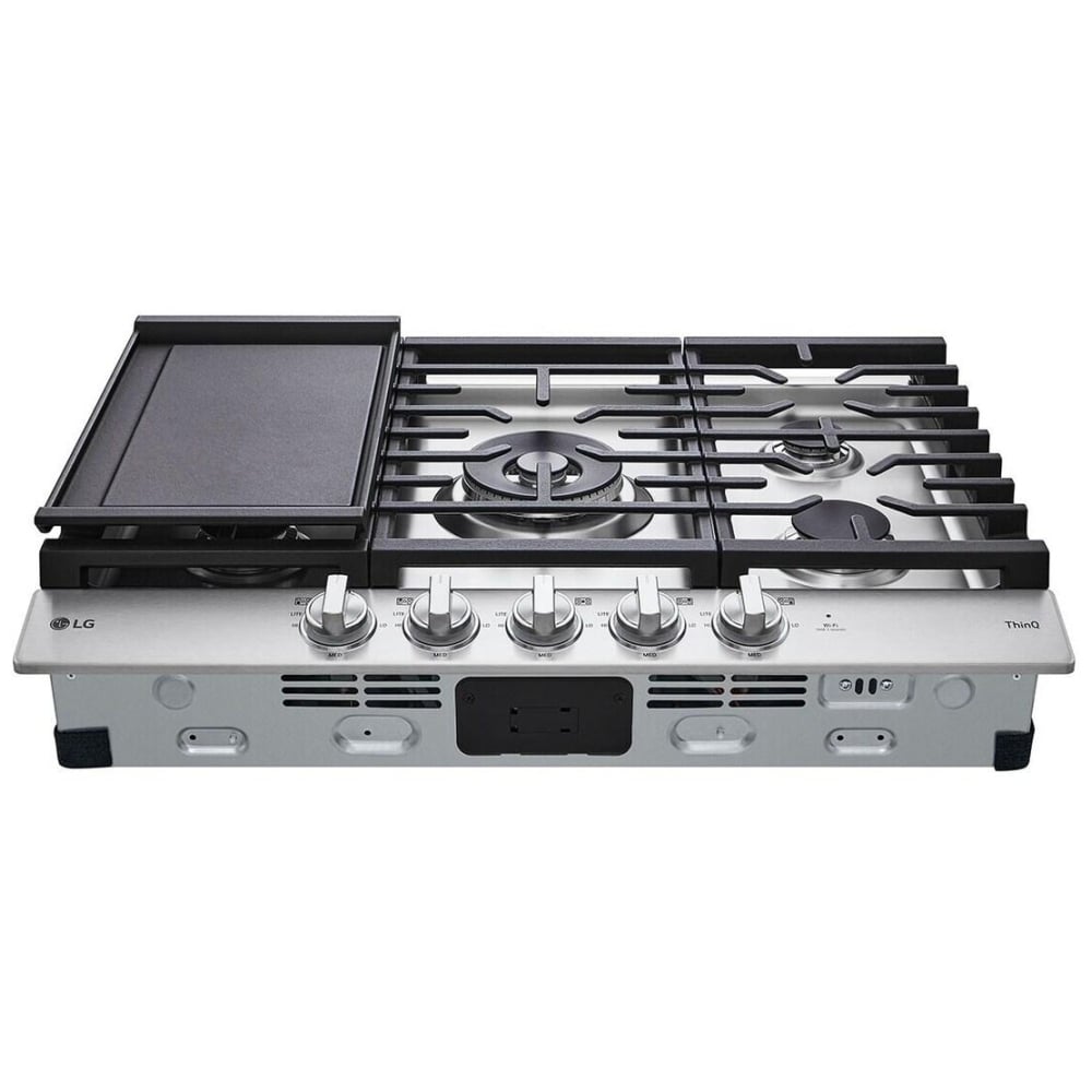LG 30" Smart Gas Cooktop with UltraHeat™ 22K BTU Dual Burner and LED Knobs CBGJ3027S