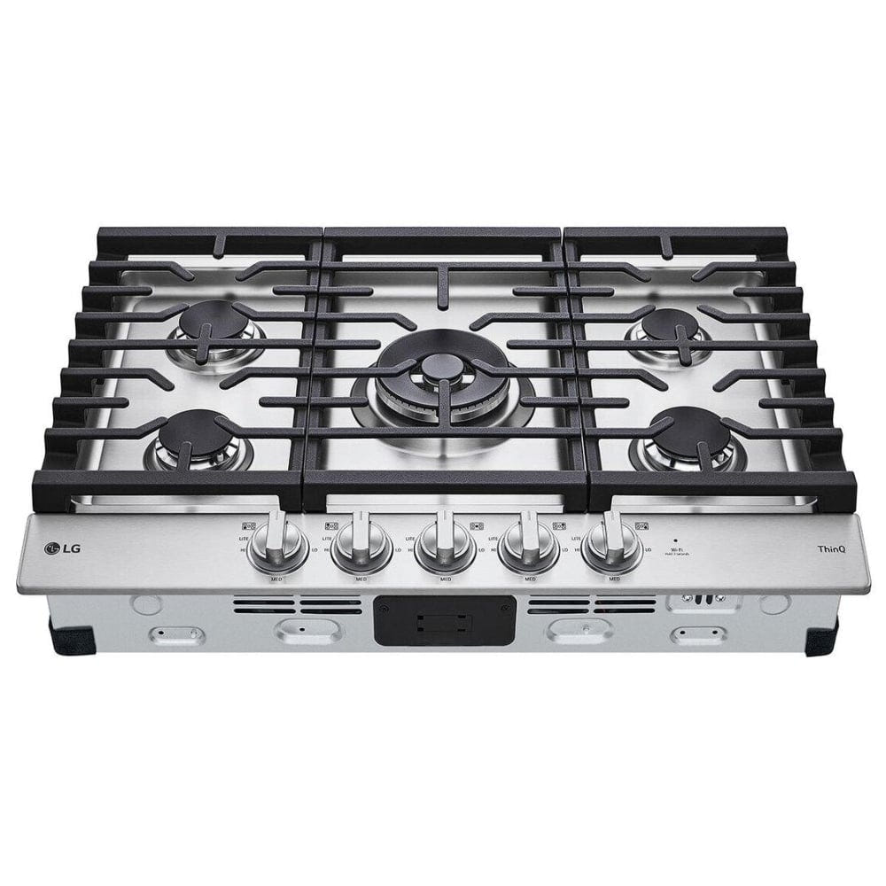 LG 30" Smart Gas Cooktop with UltraHeat™ 22K BTU Dual Burner and LED Knobs CBGJ3027S