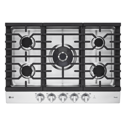 LG CBGJ3027S Gas Cooktop, 30 inch Exterior Width, 5 Burners, 22,000 BTU Highest Burner, Stainless Steel colour