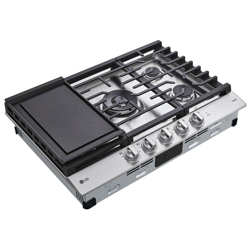LG 30" Smart Gas Cooktop with UltraHeat™ 22K BTU Dual Burner and LED Knobs CBGJ3027S