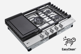 LG CBGJ3027S Gas Cooktop, 30 inch Exterior Width, 5 Burners, 22,000 BTU Highest Burner, Stainless Steel colour