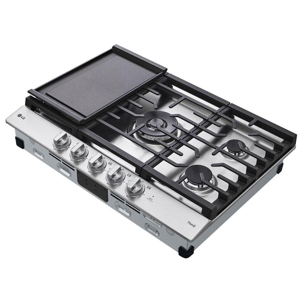 LG 30" Smart Gas Cooktop with UltraHeat™ 22K BTU Dual Burner and LED Knobs CBGJ3027S