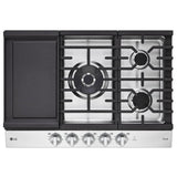 LG CBGJ3027S Gas Cooktop, 30 inch Exterior Width, 5 Burners, 22,000 BTU Highest Burner, Stainless Steel colour