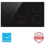 LG CBIH3613BE Induction Cooktop, 36 inch Exterior Width, 5 Burners, 4,300 W Highest Element, Black colour