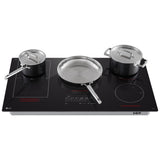 LG CBIH3617BE Induction Cooktop, 36 inch Exterior Width, 5 Burners, 5,000 W Highest Element, Black colour