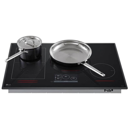 LG Studio 30" Induction Cooktop with 4 Burners and Flex Cooking Zone CBIS3018BE
