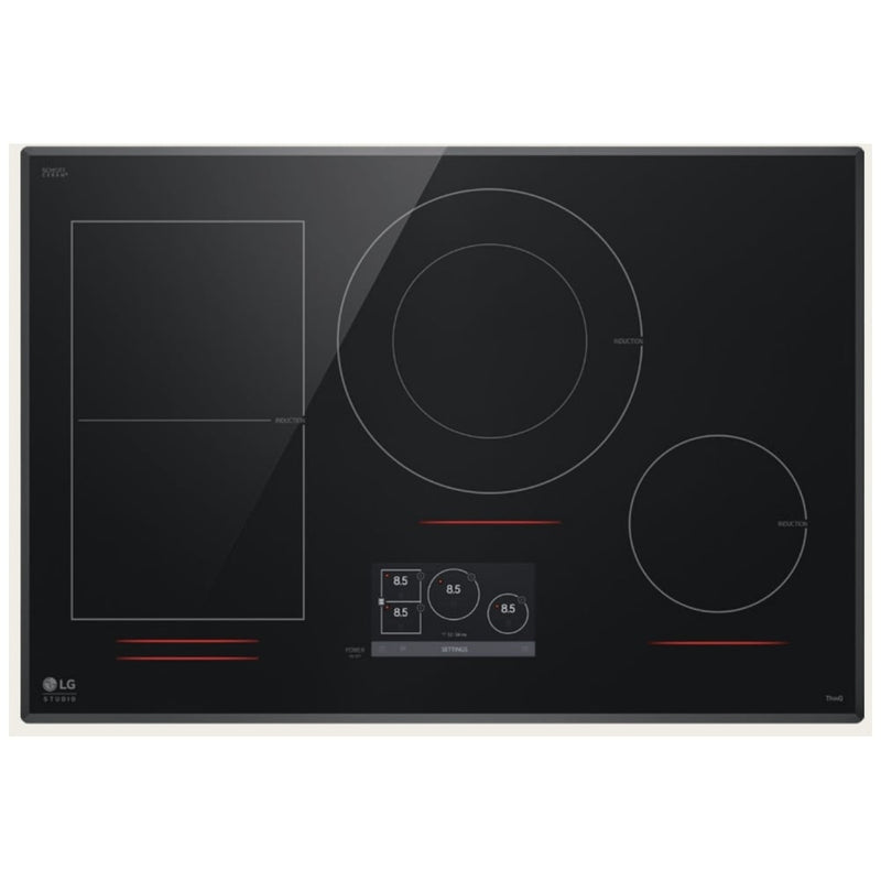LG Studio CBIS3018BE Induction Cooktop, 30 inch Exterior Width, 4 Burners, 5,000 W Highest Element, Black colour