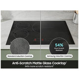 Samsung CC70F30S2DAA Induction Cooktop, 30 inch Exterior Width, 4 Burners, 4,300 W Highest Element, Black colour