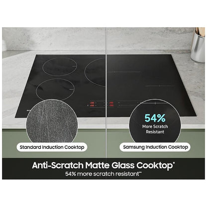Samsung CC70F30S2DAA Induction Cooktop, 30 inch Exterior Width, 4 Burners, 4,300 Watts