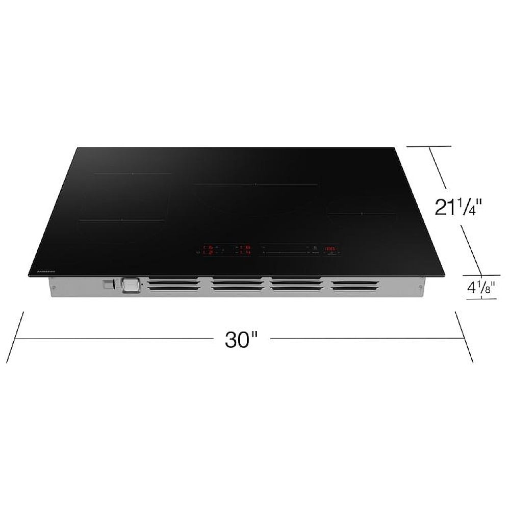 Samsung CC70F30S2DAA Induction Cooktop, 30 inch Exterior Width, 4 Burners, 4,300 Watts