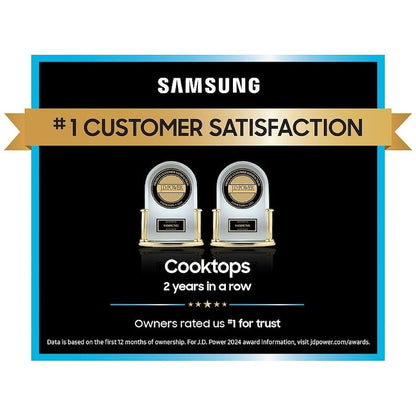 Samsung CC70F30S2DAA Induction Cooktop, 30 inch Exterior Width, 4 Burners, 4,300 Watts