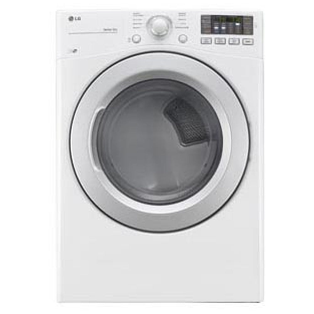 LG DLE3470W Electric Dryer, 27 inch Width, Electric, 7.4 cu. ft. Capacity, 3 Temperature Settings, Stackable, Steel Drum, White