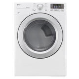 LG DLE3470W Electric Dryer, 7.4 cu. ft. Dryer Capacity, 8 Dry Cycles, 3 Temperature Settings, Vented, Stackable, White colour