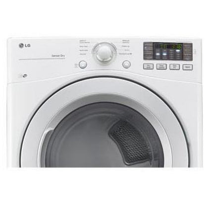 LG DLE3470W Electric Dryer, 27 inch Width, Electric, 7.4 cu. ft. Capacity, 3 Temperature Settings, Stackable, Steel Drum, White
