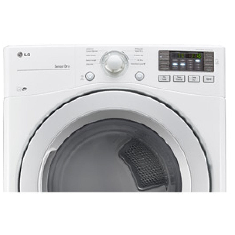 LG DLE3470W Electric Dryer, 27 inch Width, Electric, 7.4 cu. ft. Capacity, 3 Temperature Settings, Stackable, Steel Drum, White