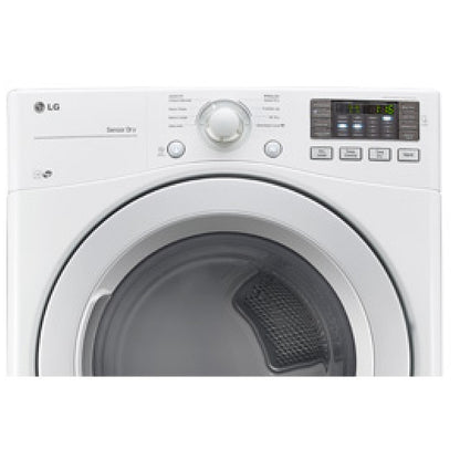 LG DLE3470W Electric Dryer, 27 inch Width, Electric, 7.4 cu. ft. Capacity, 3 Temperature Settings, Stackable, Steel Drum, White