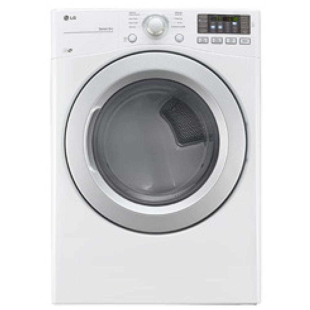 LG DLE3470W Electric Dryer, 27 inch Width, Electric, 7.4 cu. ft. Capacity, 3 Temperature Settings, Stackable, Steel Drum, White