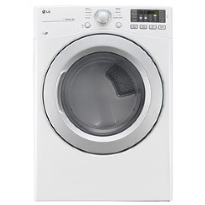 LG DLE3470W Electric Dryer, 27 inch Width, Electric, 7.4 cu. ft. Capacity, 3 Temperature Settings, Stackable, Steel Drum, White