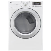 LG DLE3470W Electric Dryer, 7.4 cu. ft. Dryer Capacity, 8 Dry Cycles, 3 Temperature Settings, Vented, Stackable, White colour