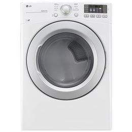 LG DLE3470W Electric Dryer, 7.4 cu. ft. Dryer Capacity, 8 Dry Cycles, 3 Temperature Settings, Vented, Stackable, White colour