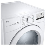 LG DLE3400W Electric Dryer, 7.4 cu. ft. Dryer Capacity, 8 Dry Cycles, 3 Temperature Settings, Vented, Stackable, White colour