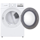 LG DLE3400W Electric Dryer, 7.4 cu. ft. Dryer Capacity, 8 Dry Cycles, 3 Temperature Settings, Vented, Stackable, White colour