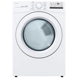 LG DLE3400W Electric Dryer, 7.4 cu. ft. Dryer Capacity, 8 Dry Cycles, 3 Temperature Settings, Vented, Stackable, White colour