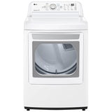 LG DLE7150W Electric Dryer, 7.3 cu. ft. Dryer Capacity, 3 Temperature Settings, Steel Drum, White colour