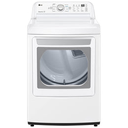 LG DLE7150W Electric Dryer, 7.3 cu. ft. Dryer Capacity, 3 Temperature Settings, Steel Drum, White colour