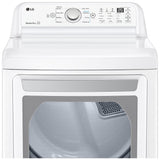 LG DLE7150W Electric Dryer, 7.3 cu. ft. Dryer Capacity, 3 Temperature Settings, Steel Drum, White colour