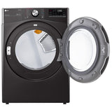 LG DLEX4200B Electric Dryer, 7.4 cu. ft. Dryer Capacity, 14 Dry Cycles, Steam Clean, 5 Temperature Settings, Vented, Stackable, Wifi Enabled, Black Stainless Steel colour