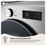 LG DLEX5800V Electric Dryer, 7.4 cu. ft. Dryer Capacity, 26 Dry Cycles, Steam Clean, 5 Temperature Settings, Vented, Stackable, Wifi Enabled