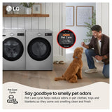 LG DLEX5800V Electric Dryer, 7.4 cu. ft. Dryer Capacity, 26 Dry Cycles, Steam Clean, 5 Temperature Settings, Vented, Stackable, Wifi Enabled