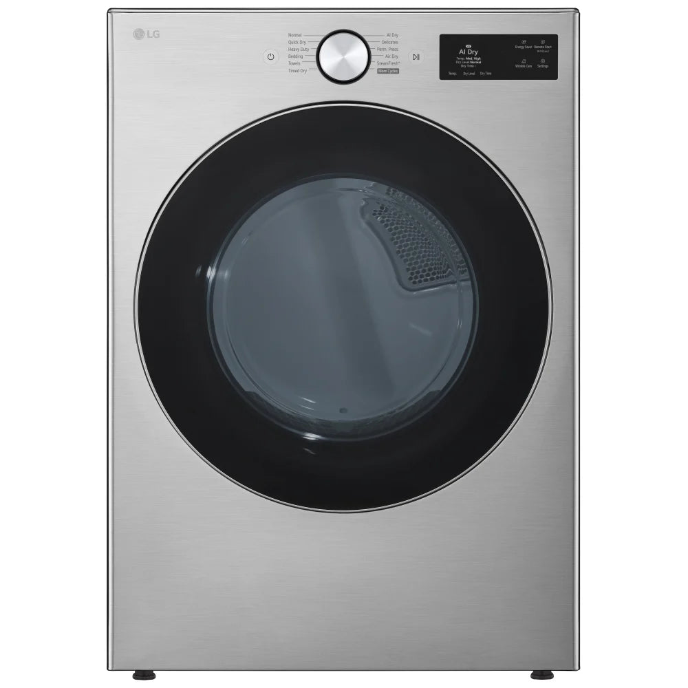 LG DLEX5800V Electric Dryer, 7.4 cu. ft. Dryer Capacity, 26 Dry Cycles, Steam Clean, 5 Temperature Settings, Vented, Stackable, Wifi Enabled