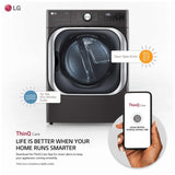 LG DLEX8900B Electric Dryer, 9.0 cu. ft. Dryer Capacity, 12 Dry Cycles, Steam Clean, 5 Temperature Settings, Vented, Stackable, Wifi Enabled, Black Stainless Steel colour