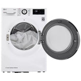 LG DLHC1455W Electric Dryer, 4.2 cu. ft. Dryer Capacity, 14 Dry Cycles, Steam Clean, 3 Temperature Settings, Ventless - Heat Pump, Stackable, Wifi Enabled, White colour