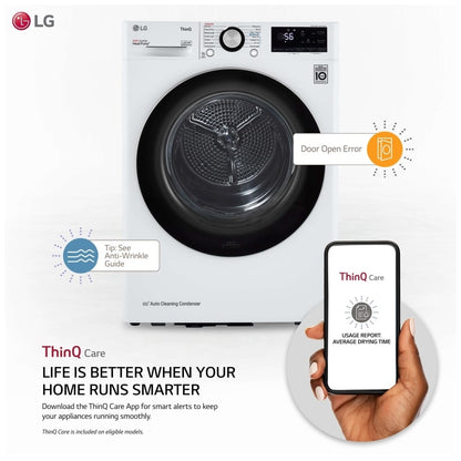 LG DLHC1455W 4.2 cu.ft. Smart Wi-Fi Enabled Compact Front Load Dryer