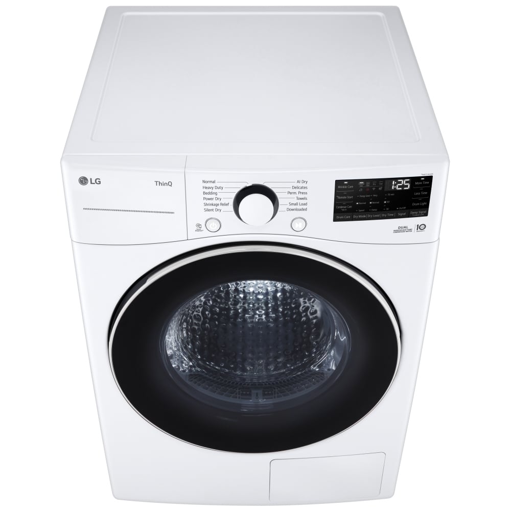 LG DLHC3602W Electric Dryer, 7.8 cu. ft. Dryer Capacity, 11 Dry Cycles, 2 Temperature Settings, Ventless - Heat Pump, Stackable, White colour