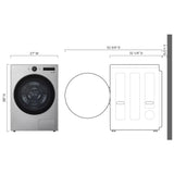 LG DLHC5502V Electric Dryer, 7.8 cu. ft. Dryer Capacity, 23 Dry Cycles, 2 Temperature Settings, Ventless - Heat Pump, Stackable, Wifi Enabled, Graphite Steel colour