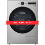 LG DLHC5502V Electric Dryer, 7.8 cu. ft. Dryer Capacity, 23 Dry Cycles, 2 Temperature Settings, Ventless - Heat Pump, Stackable, Wifi Enabled, Graphite Steel colour