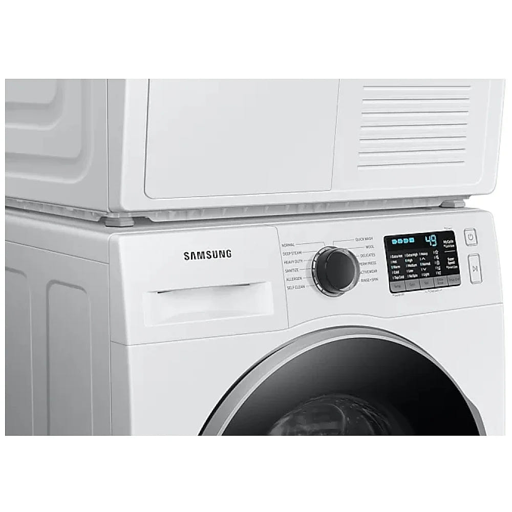 Samsung DV25B6800HW Electric Dryer, 4 cu. ft. Dryer Capacity, 5 Temperature Settings, Stackable, Steel Drum, White colour Ventless (Heat Pump)