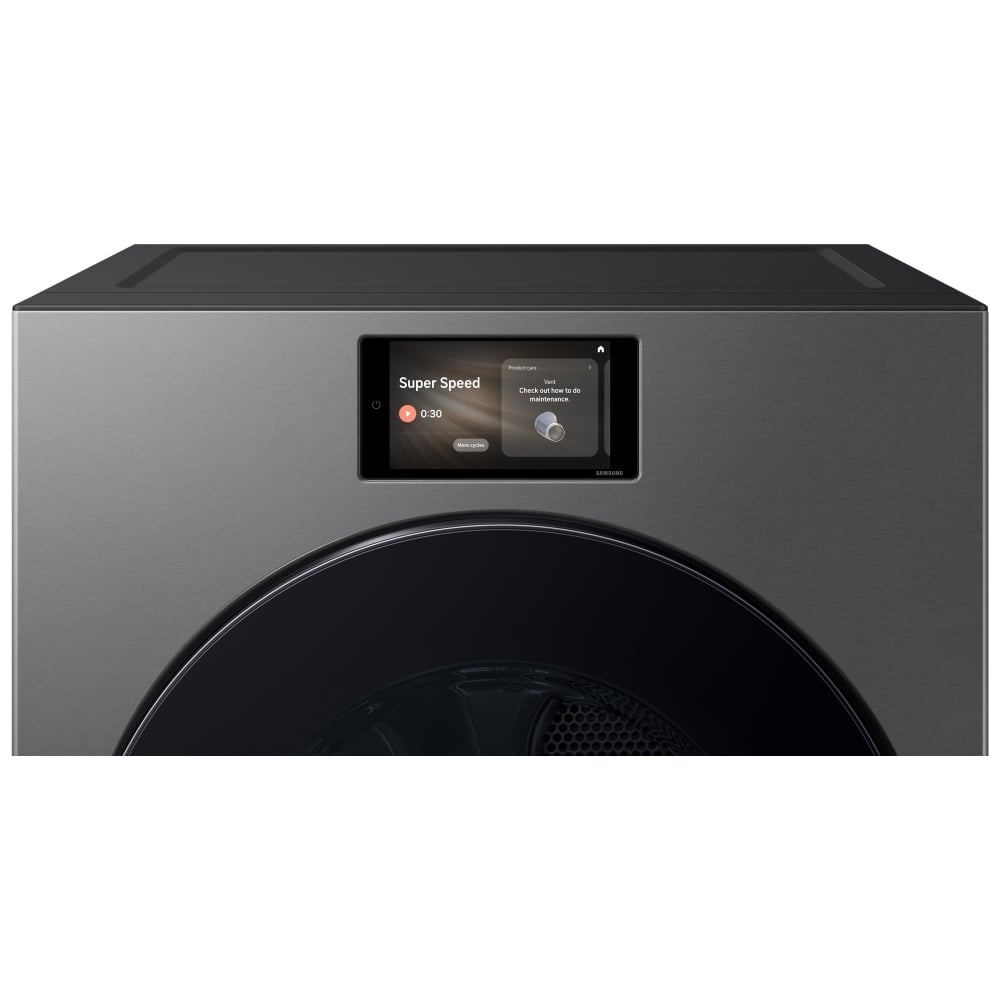 Samsung Bespoke DV90F53AESAC Electric Dryer, 7.6 cu. ft. capacity, steam clean, 5 temperature settings, stackable, steel drum, wifi enabled, dark steel colour