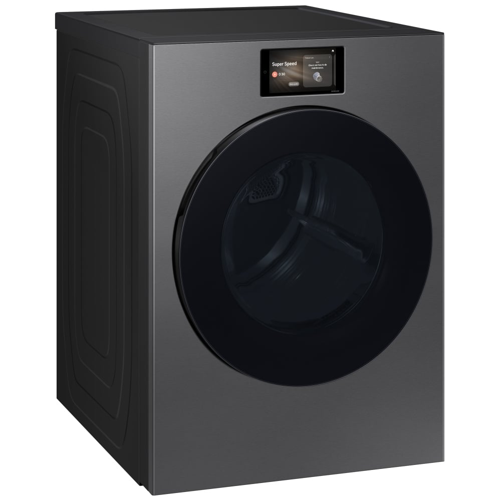 Samsung Bespoke DV90F53AESAC Electric Dryer, 7.6 cu. ft. capacity, steam clean, 5 temperature settings, stackable, steel drum, wifi enabled, dark steel colour