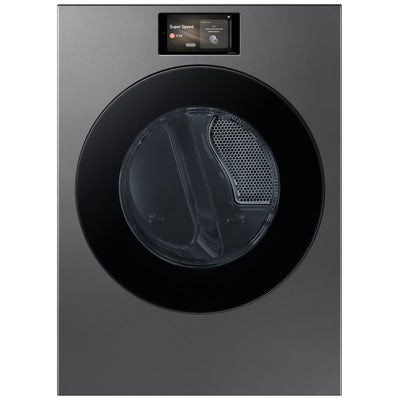 Samsung Bespoke DV90F53AESAC Electric Dryer, 7.6 cu. ft. capacity, steam clean, 5 temperature settings, stackable, steel drum, wifi enabled, dark steel colour