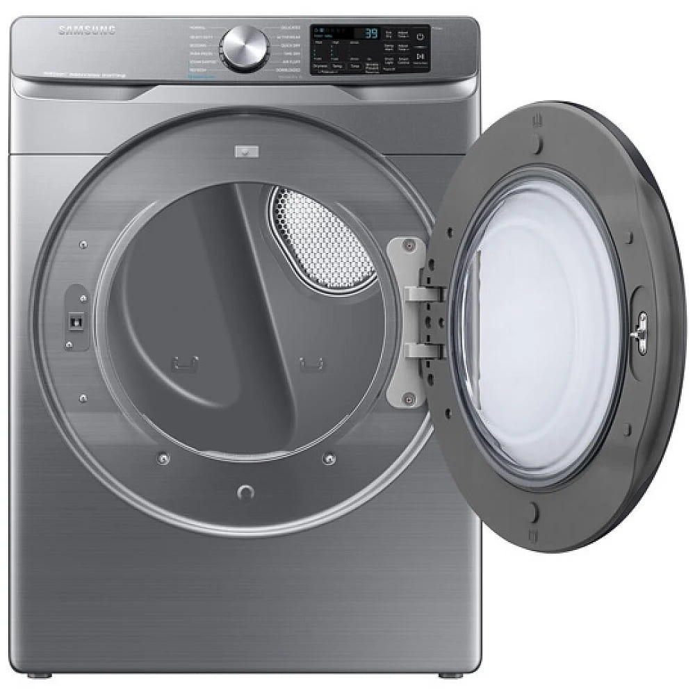 Samsung DVE45B6305P - DVE45B6305P/AC Electric Dryer, 7.5 cu. ft. Dryer Capacity, Steam Clean, 5 Temperature Settings, Stackable, Steel Drum, Wifi Enabled, Grey colour