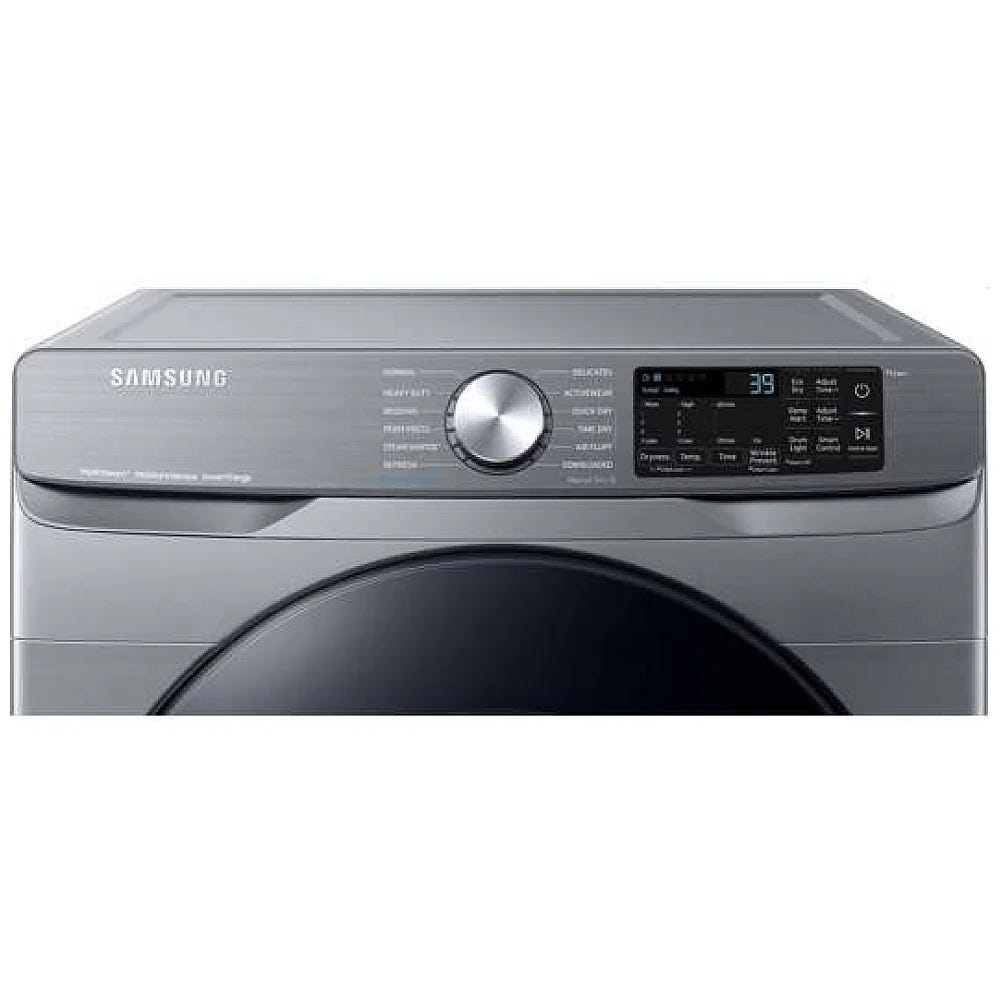 Samsung DVE45B6305P - DVE45B6305P/AC Electric Dryer, 7.5 cu. ft. Dryer Capacity, Steam Clean, 5 Temperature Settings, Stackable, Steel Drum, Wifi Enabled, Grey colour