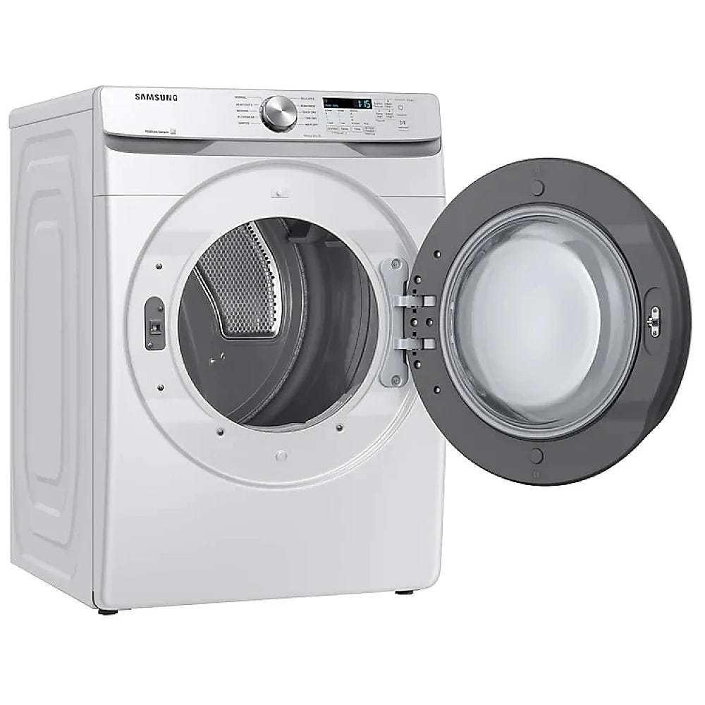 Samsung DVE45T6005W - DVE45T6005W/AC Electric Dryer, 7.5 cu. ft. Dryer Capacity, 5 Temperature Settings, Stackable, Steel Drum, White colour