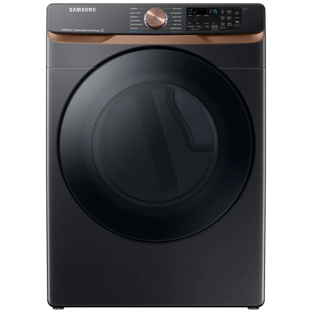 Samsung DVE50BG8300VAC Electric Dryer, 7.5 cu. ft. Dryer Capacity, Steam Clean, 5 Temperature Settings, Stackable, Steel Drum, Wifi Enabled, Black colour
