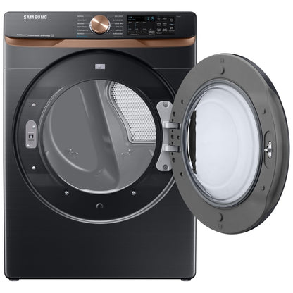 Samsung DVE50BG8300VAC Electric Dryer, 7.5 cu. ft. capacity, steam clean, 5 temperature settings, stackable, steel drum, wifi enabled, black colour