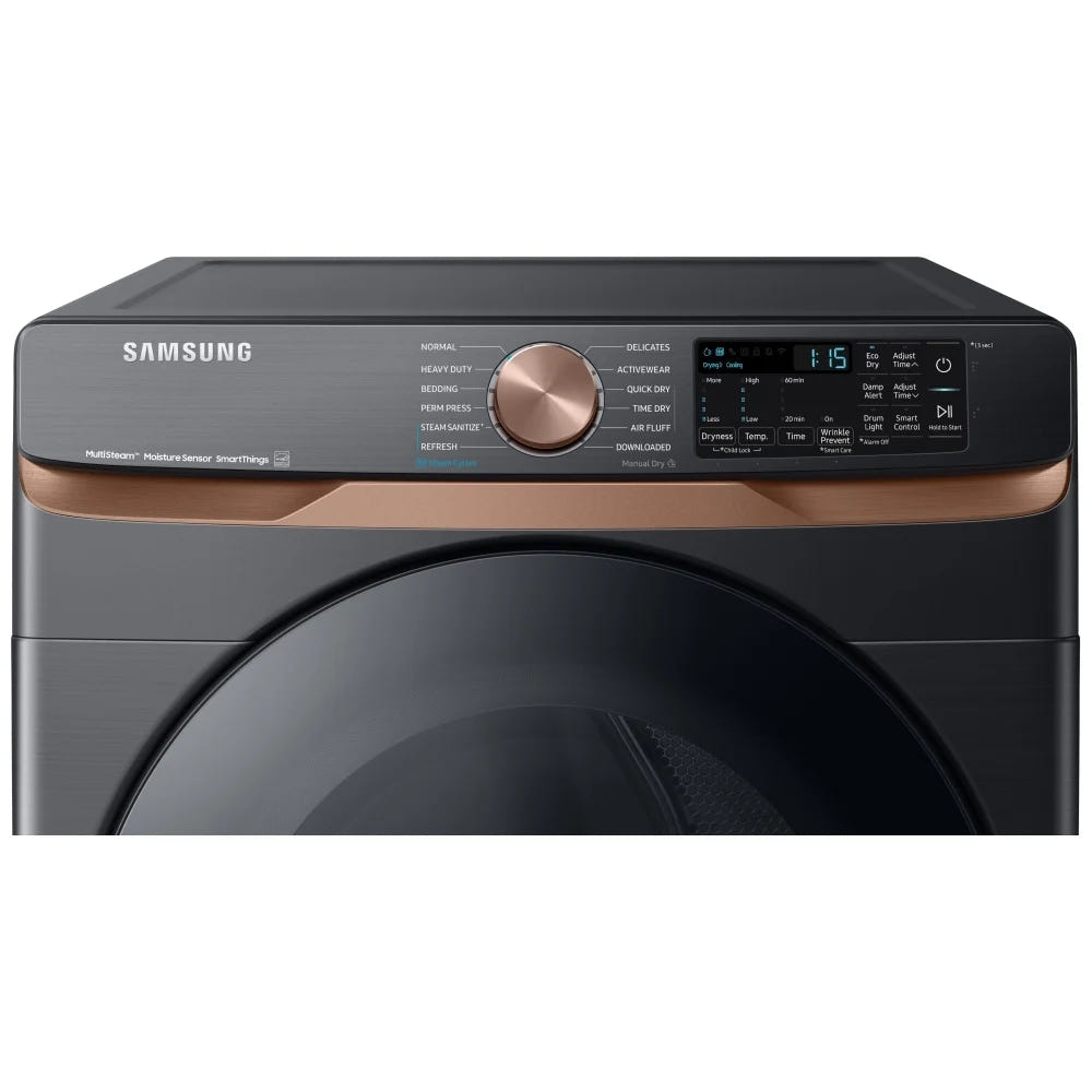 Samsung DVE50BG8300VAC Electric Dryer, 7.5 cu. ft. Dryer Capacity, Steam Clean, 5 Temperature Settings, Stackable, Steel Drum, Wifi Enabled, Black colour